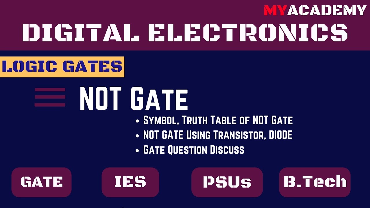 Not Gate - Symbol, Thruth Table, Question Solution | Logic Gates | Digital Electronics |Gate, RRB JE