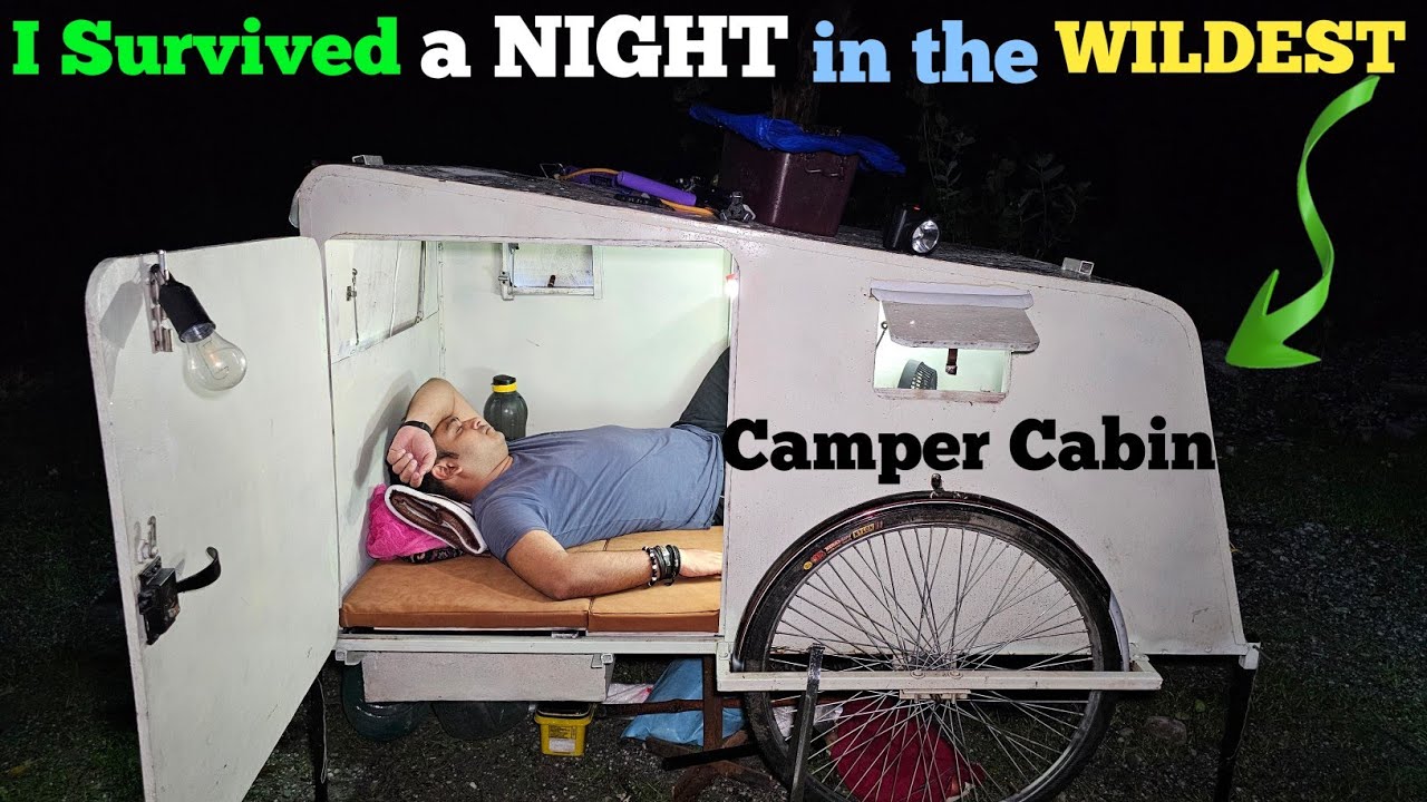 I Survived a NIGHT in the WILDEST Camper Cabin!