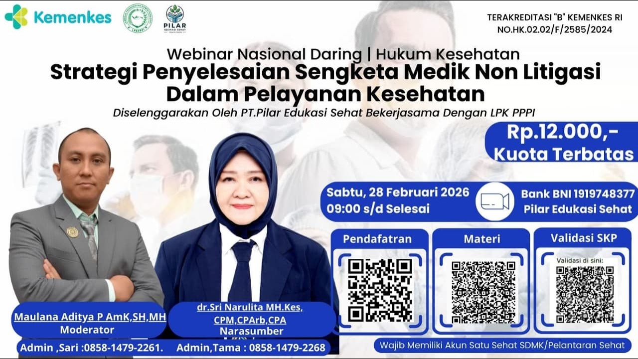 Webinar Nasional Strategi Penyelesaian Sengketa Medik Non Litigasi Dalam Pelayanan Kesehatan