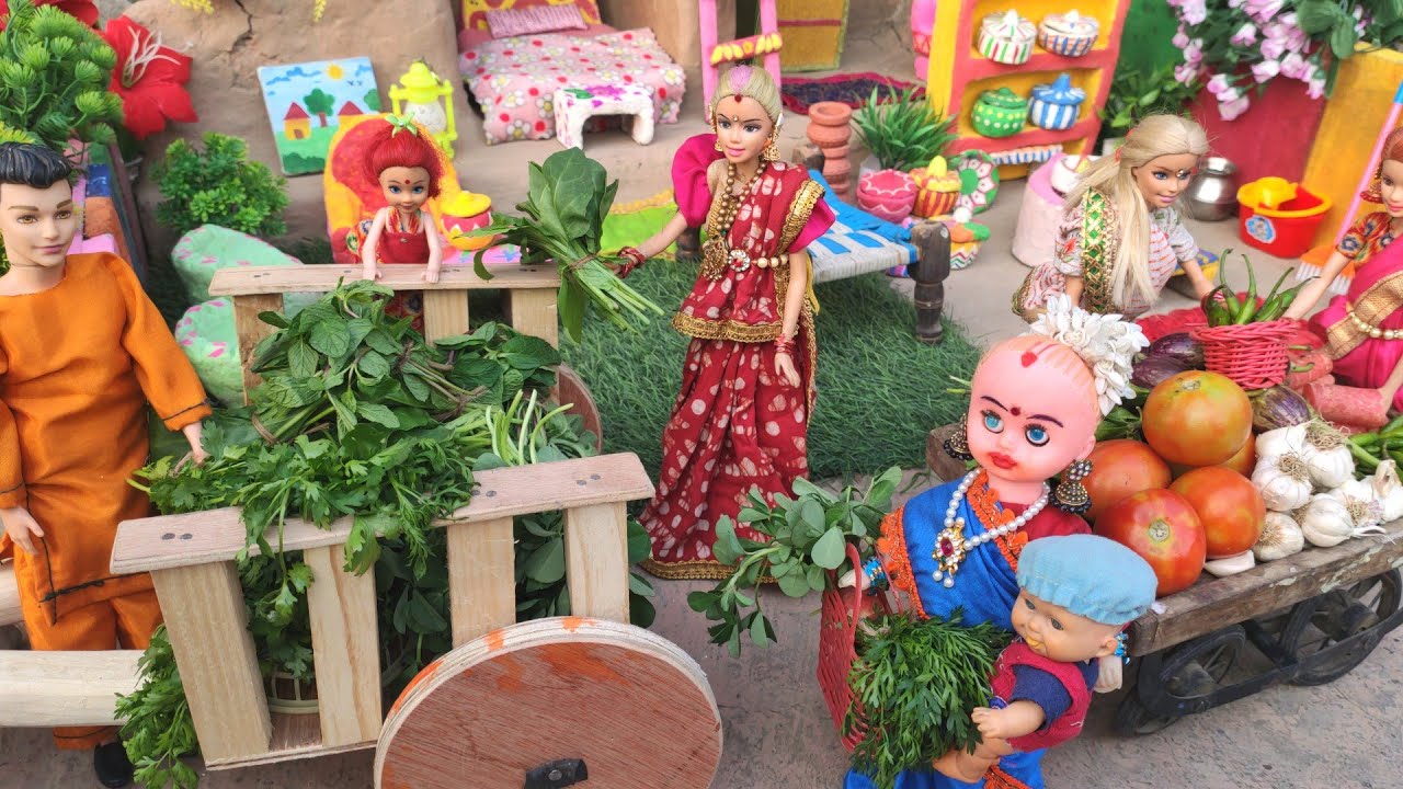 Barbie Doll All Day Routine In Indian Village/Radha Ki Kahani Part -677/Barbie Doll Bedtime Story||