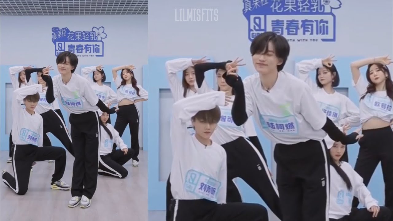'THE EVE' team dancing to 'YES OKAY' relay dance challenge with close-up