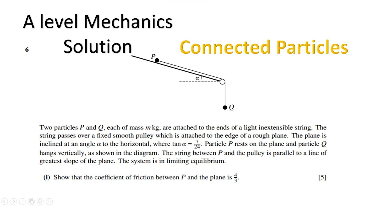 A level Mechanics - Connected Particles |  w17-42-q6