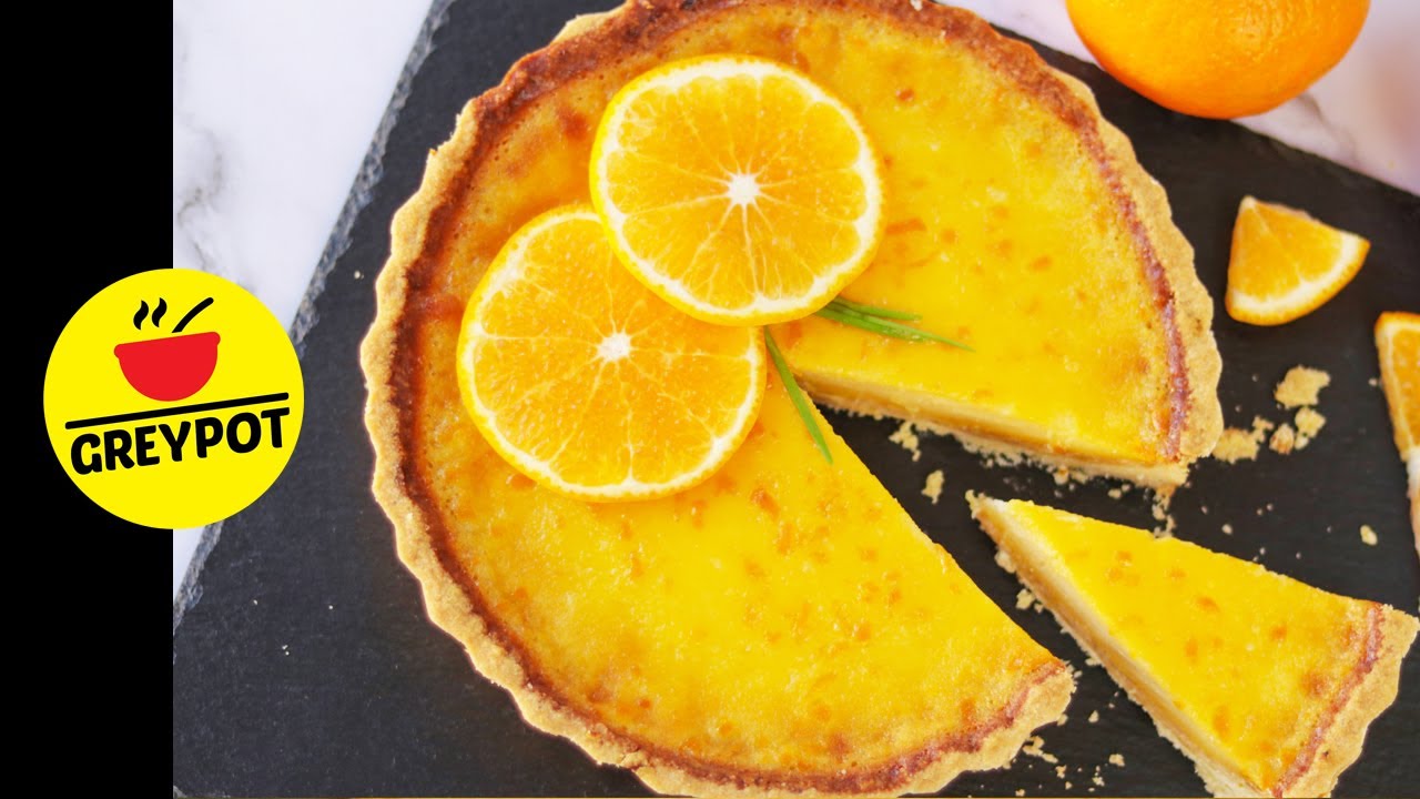 Baked French Orange Tart Recipe | A Citrus Tart Dessert Recipe with Short Bread Tart Shell