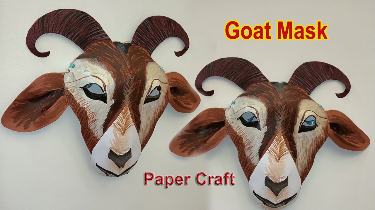 how to make goat mask | goat mask for school act | animal mask making | Drama | Skit | paper mask