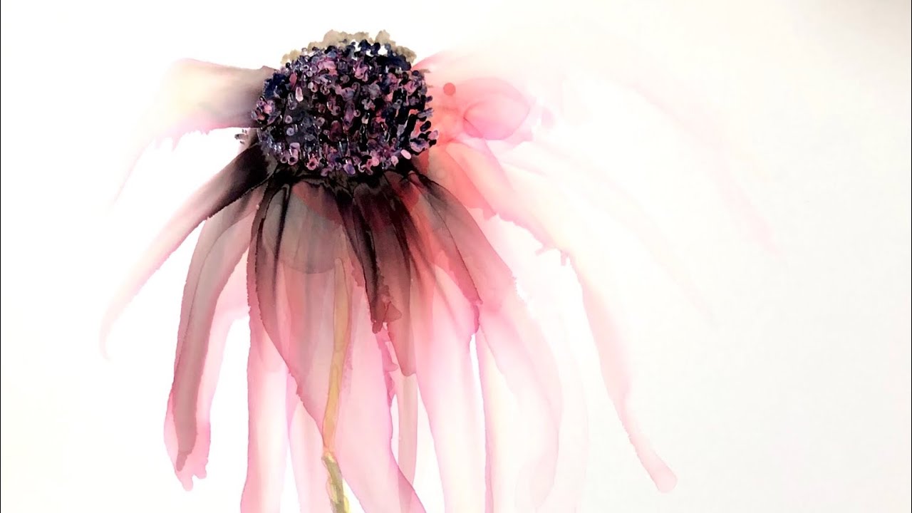 #83 Hanging flower Alcohol ink & Airbrush