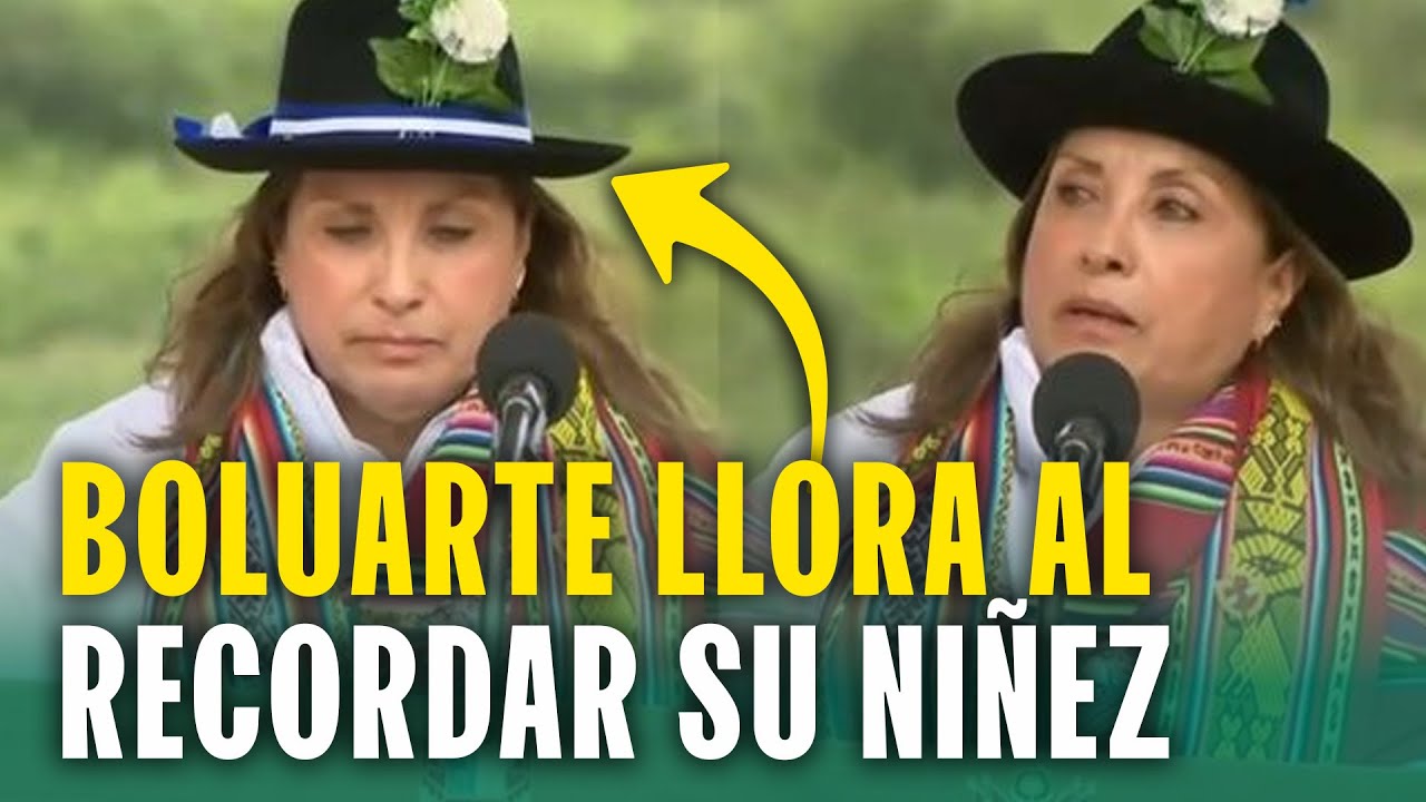 Presidenta Boluarte llora al recordar su niñez durante discurso en su ciudad natal