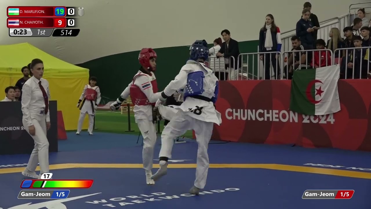 514 Round of 32 Men  45kg UZB D  MARUFJON  THA N  CHAIYOTH