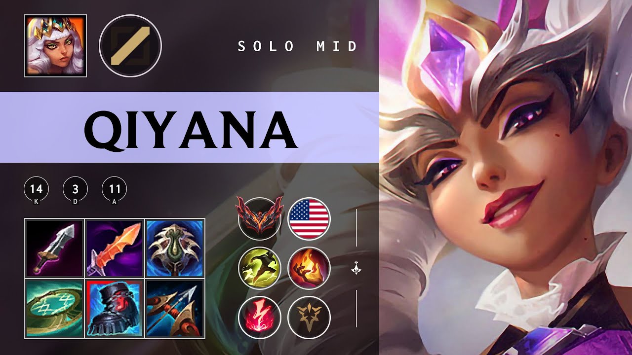 Qiyana Mid vs Diana - NA Grandmaster Patch 25.24