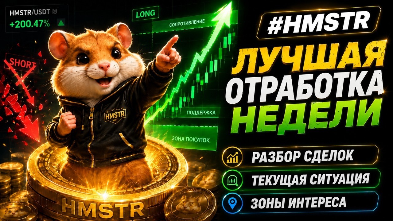 #HMSTR - Лучшая отработка недели на Хомяке! Полный разбор сделок, структуры и план трейдов #альткоин