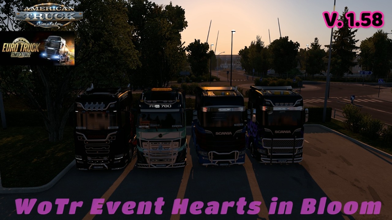 #ETS2 1.58.  WoTr Event &acute;&acute;Hearts in Bloom&acute;&acute;   Kanny Bloomberg  on Tour +++ #scania