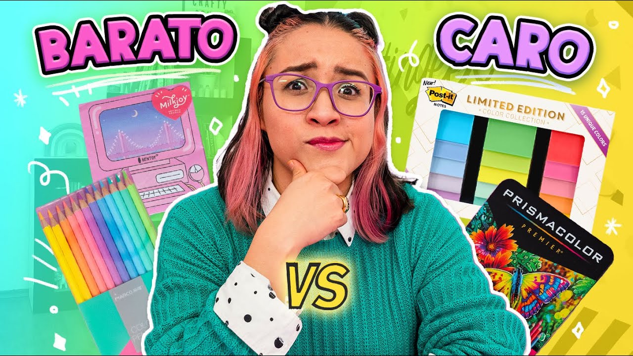 PAPELERÍA BONITA BARATA VS CARA ✏️✨ ¿Cuál es mejor? x Craftingeek