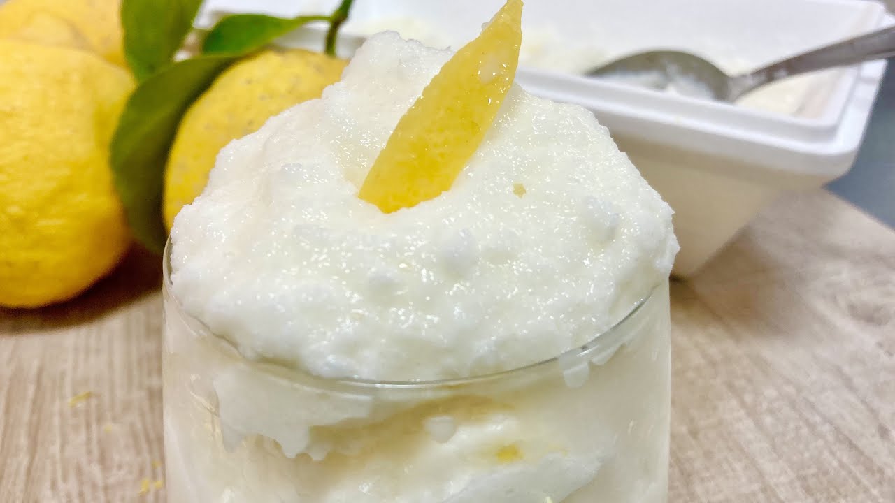 🍧SORBETTO AL LIMONE🍋(ricetta a caldo senza gelatiera)👌@and_ros
