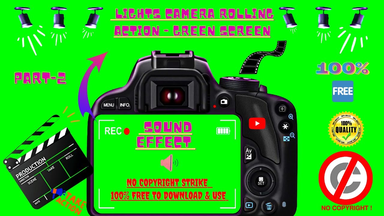 Lights Camera Rolling Action VFX👍Animation With Sound Effect🔊No Copyright Strike✔️100% Free to Use▶️