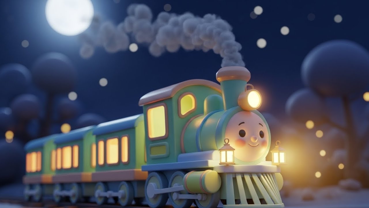 Baby Train Night Ride | Calm Bedtime Train Song for Kids | Nursery Rhymes & Lullabies