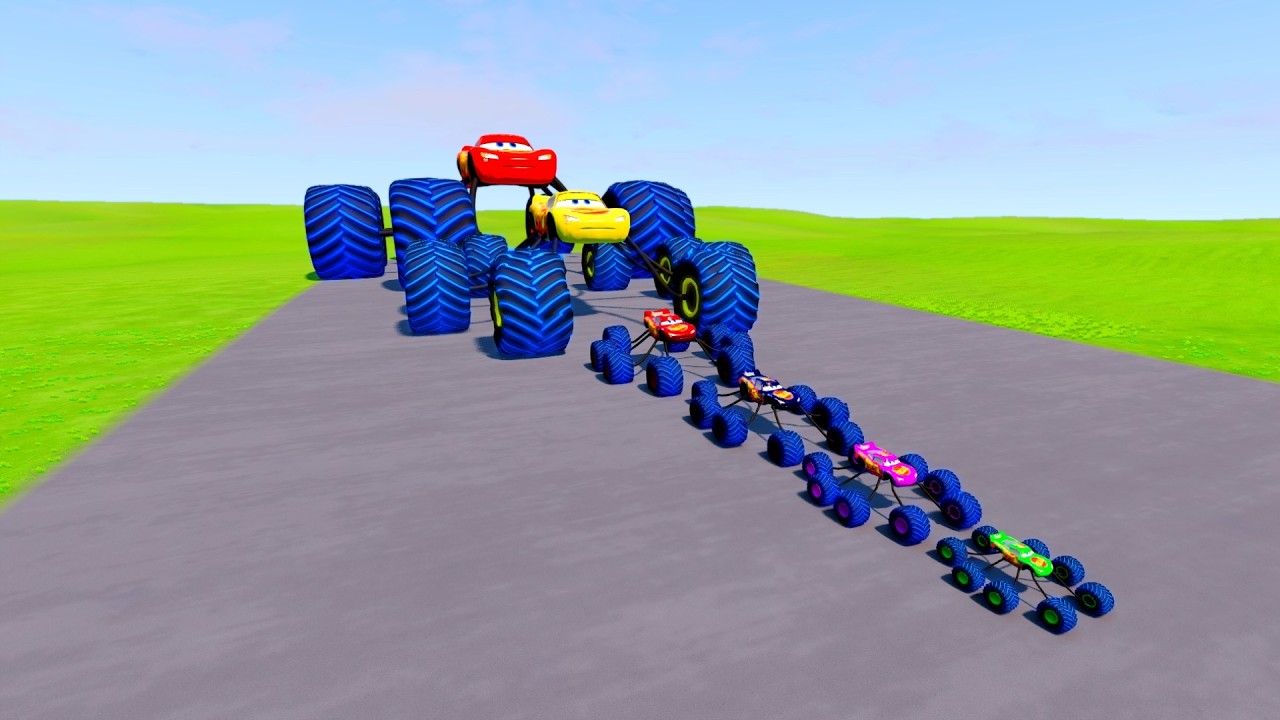 BIG AND SMALL MONSTER TRUCK VS PORTAL TRAP | BeamNG.Drive