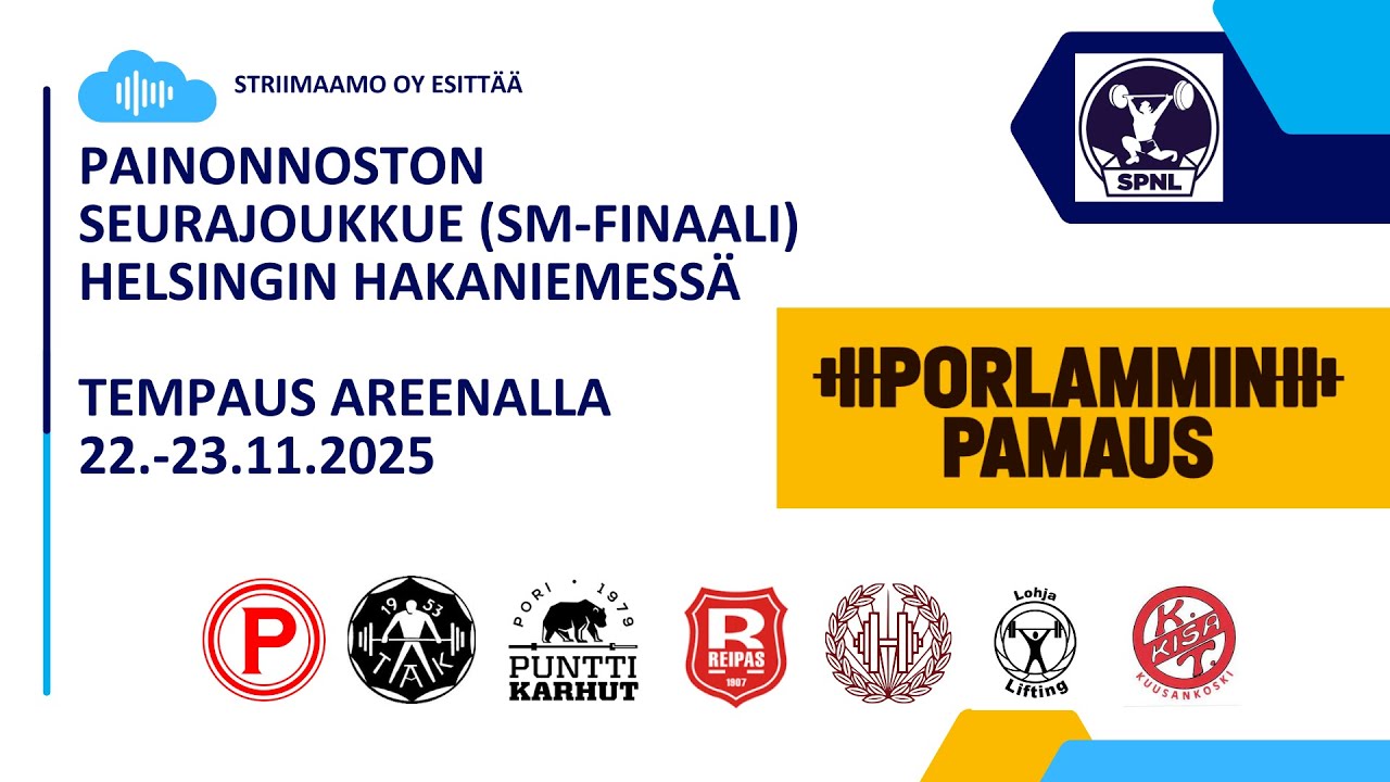 Painonnoston SM-Seurajoukkuefinaali 2025 Helsinki 2. Kilpailup&auml;iv&auml;