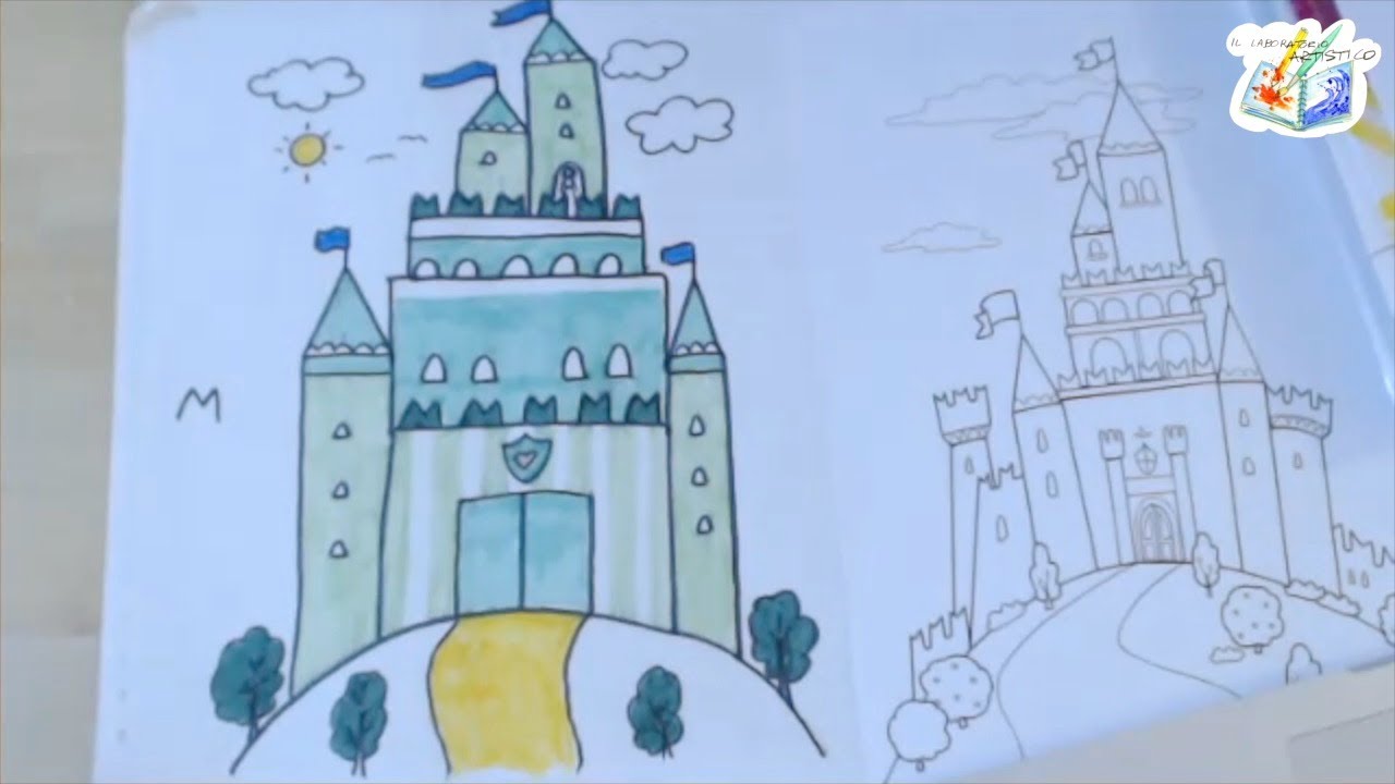 Disegniamo insieme il Castello fatato usando forme semplici. Arte immagine scuola primaria