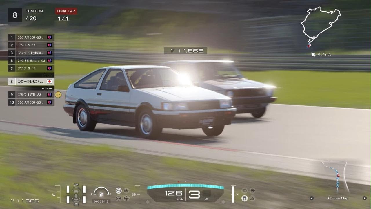 PS5【GT7】TOYOTA COROLLA LEVIN GT-APEX (AE86) '83:940kg:Nürburgring:GT Sophy: #GT7 #PS5
