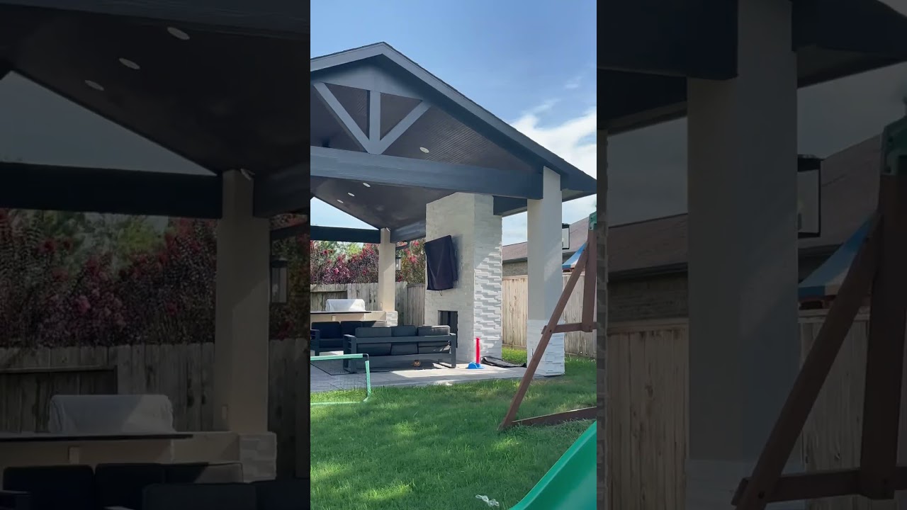 Outdoor living space ideas  #patiocover  #outdoorkitchen