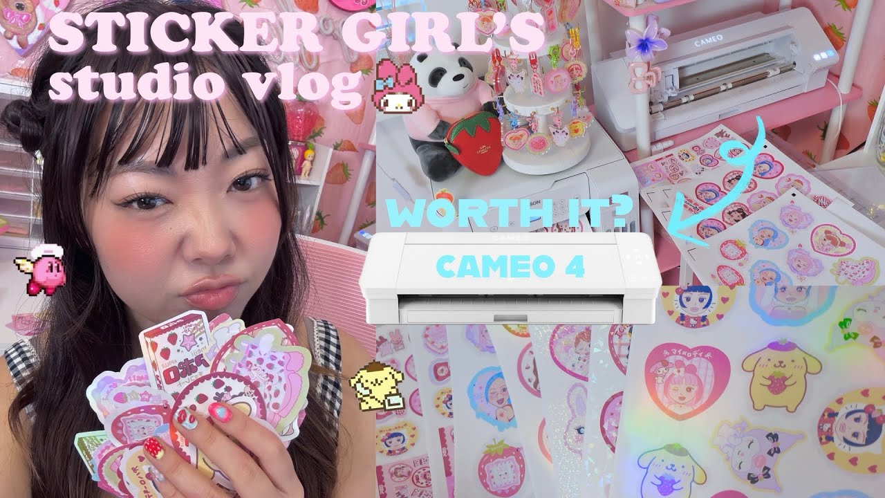 Cozy Sticker Making + Silhouette Cameo 4 Review🌼🍓tips for beginners☆