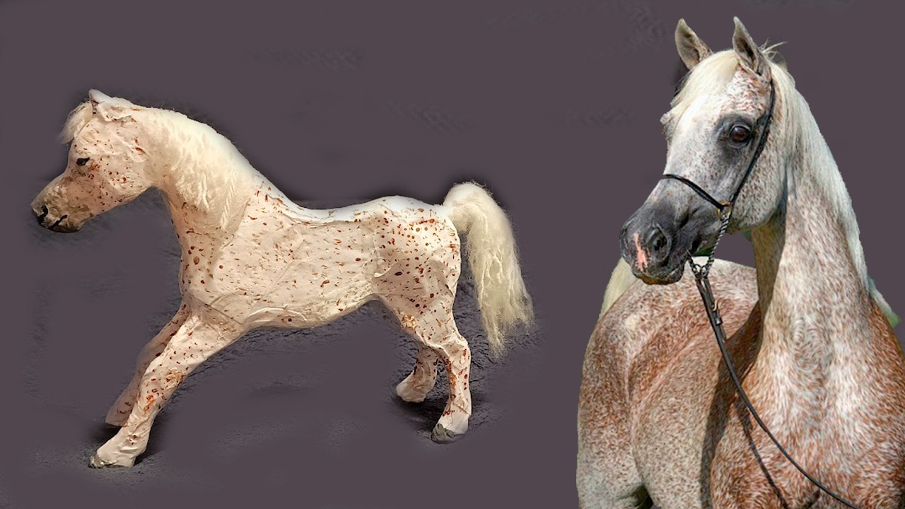 Как сделать арабскую лошадь из картона