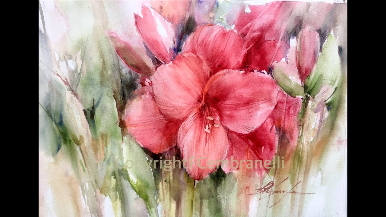 Watercolor/Aquarela - Demo Amarílis/Amaryllis - Free Zoom Demo