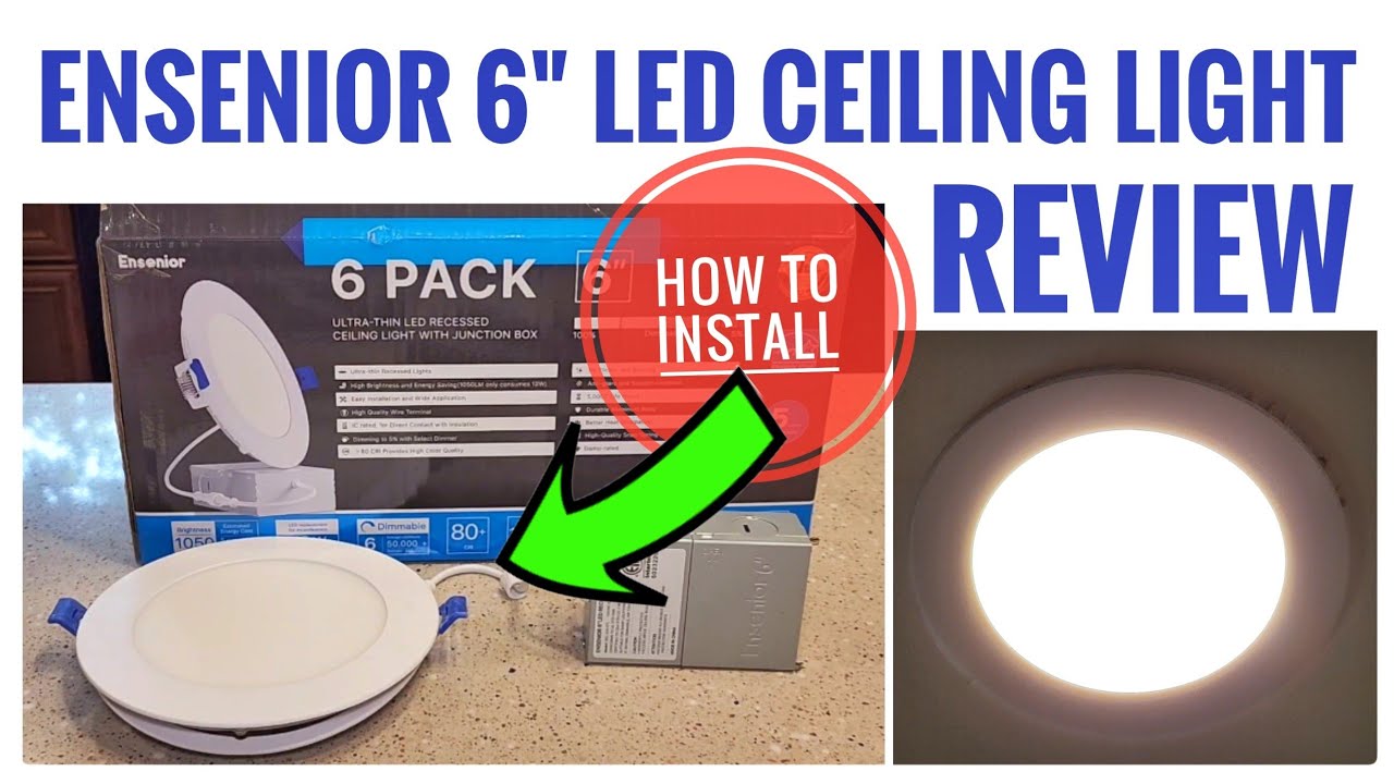 How To Install Ensenior Ultra Thin LED recessed Ceiling Light Review