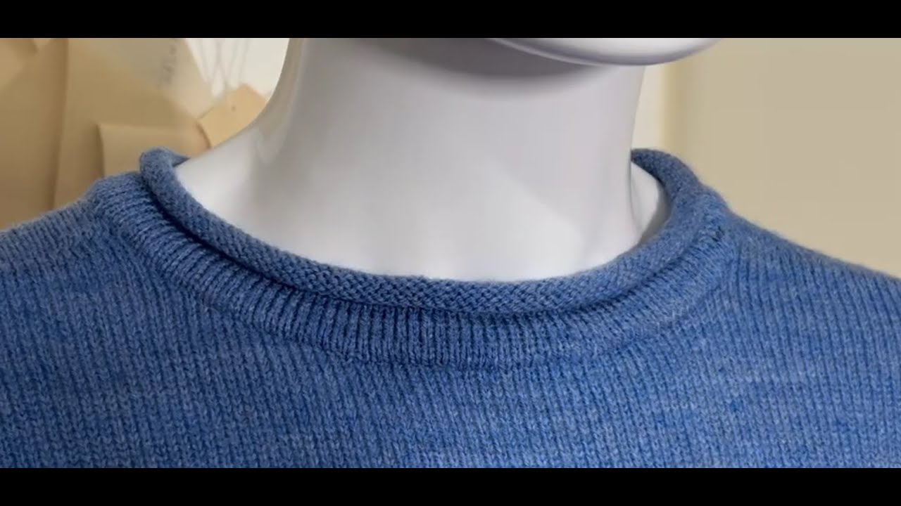 MAKING A ROLLED NECKBAND (NECKLINE) ON A KNITTING MACHINE