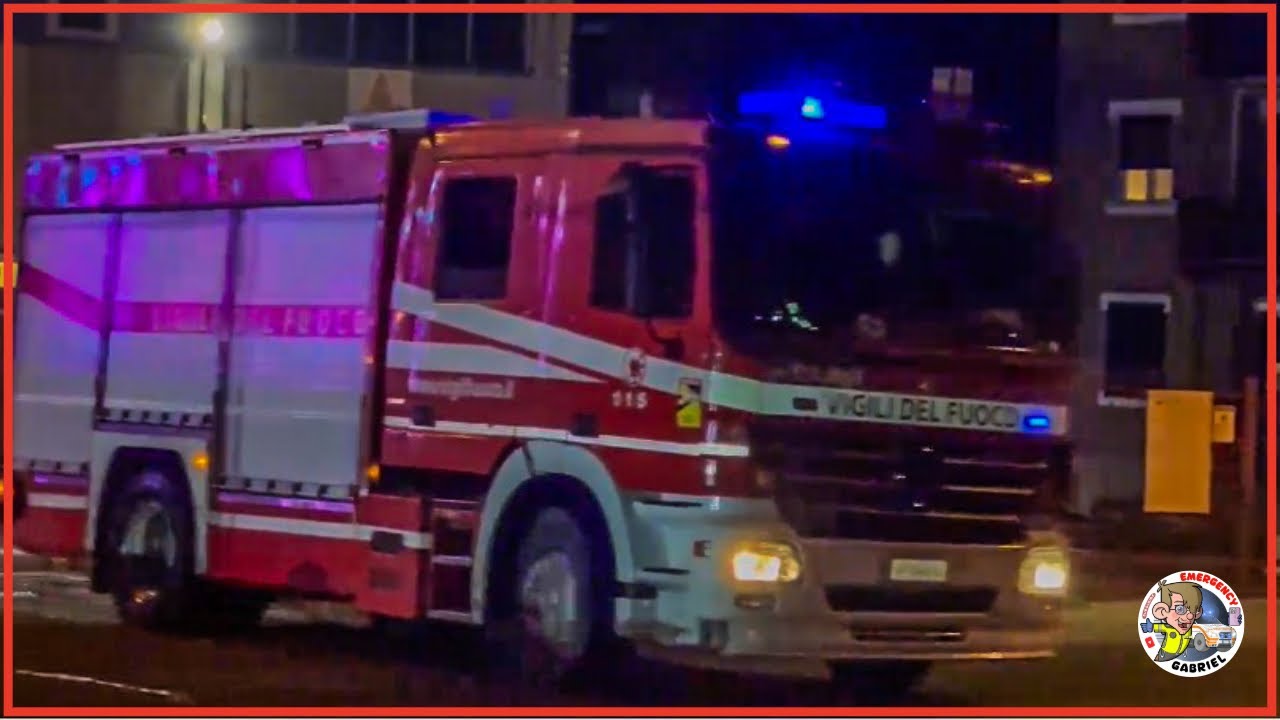 Melegnano (Mi) - Partenza Aps Mercedes Actros Vigili del Fuoco Melegnano in emergenza 