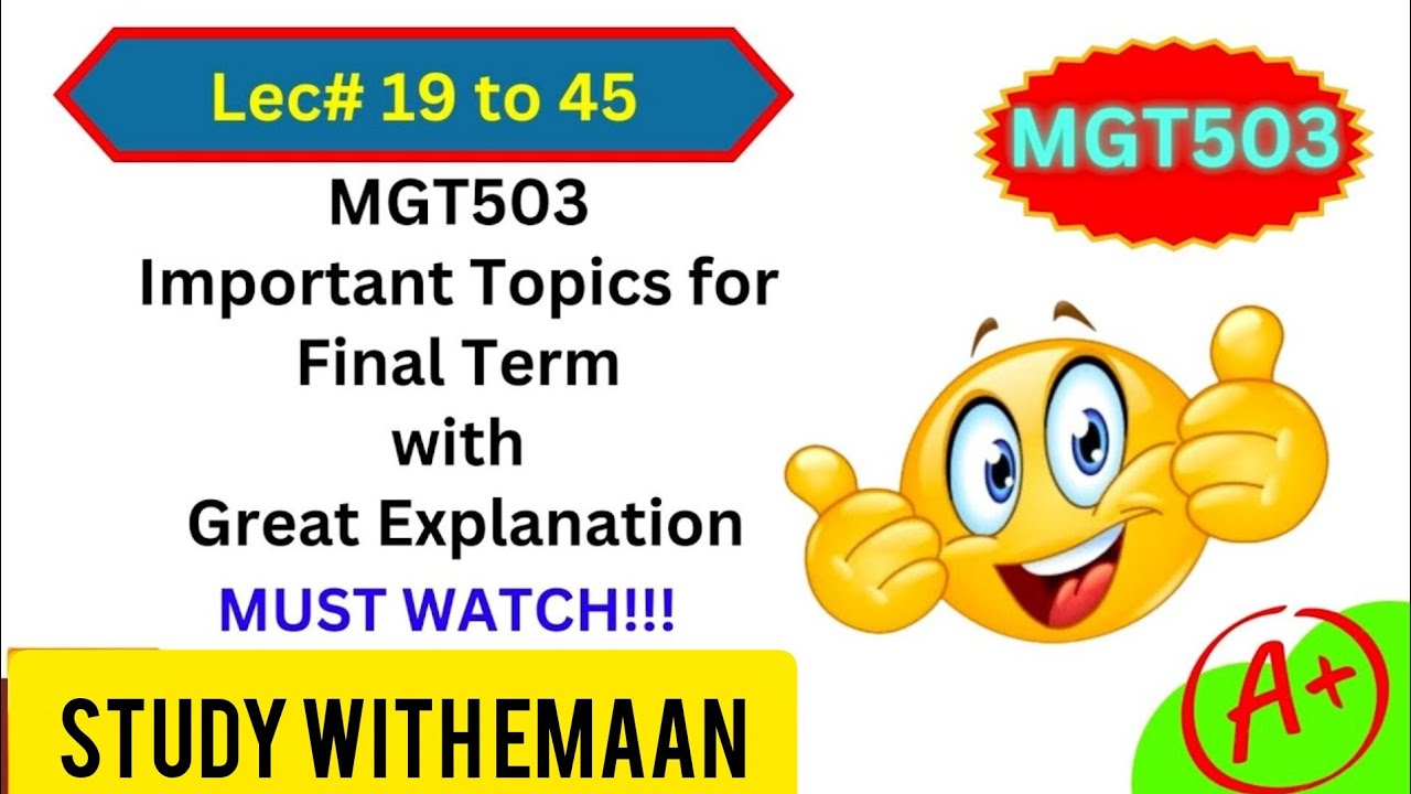 MGT503 Final Term Preparation 2026 | Mgt503 Important Topics for Final Term Preparation |#mgt503