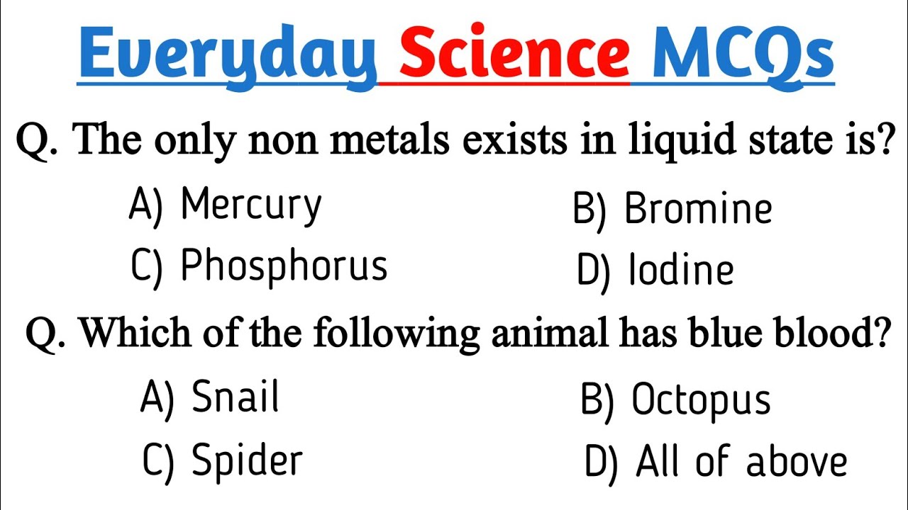 Everyday science mcqs | General science mcqs | Everyday science for competitive exams