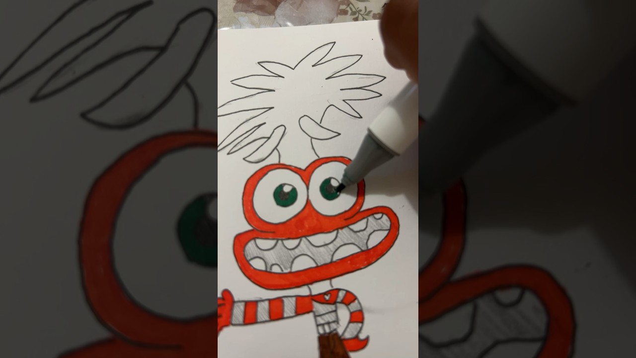 Drawing Anxiety from Inside Out 2 #insideout2 #disney #movie #shorts #drawing