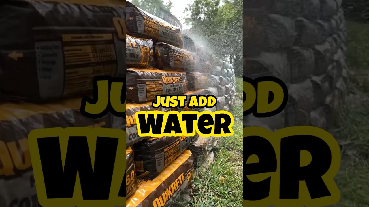 DRY-BAG 🤯 Retaining Wall #diy #concrete #shorts