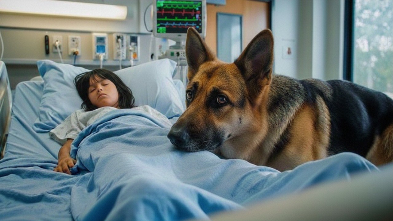 Blind German Shephard Breaks Into Little  Girls Coma Room- Everyone cried When They Found Out Why