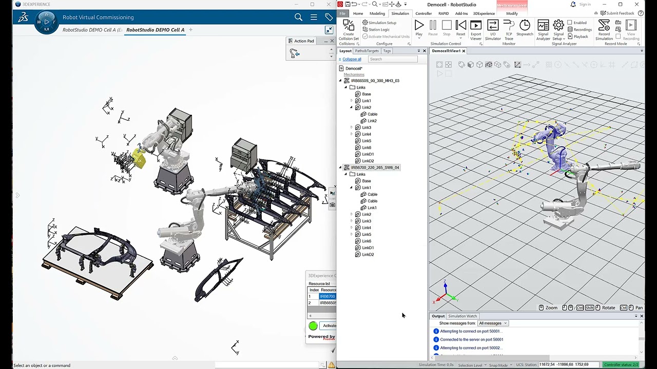 ABB Virtual Robot Control in 3DEXPERIENCE   RRS Connect