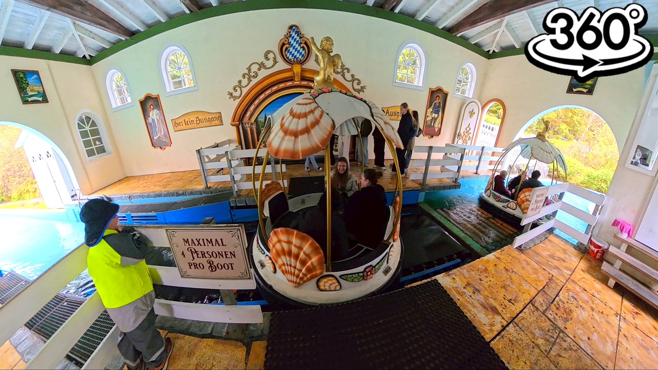 Rundbootfahrt durch Schloss und Grotte - Bayern-Park 2026 (POV) (360&deg;) (Reisbach, Niemcy)