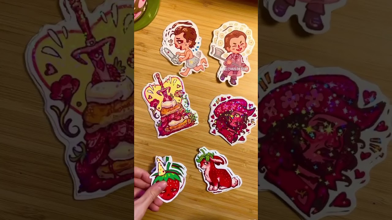 sticker shop prep! 💖💕 