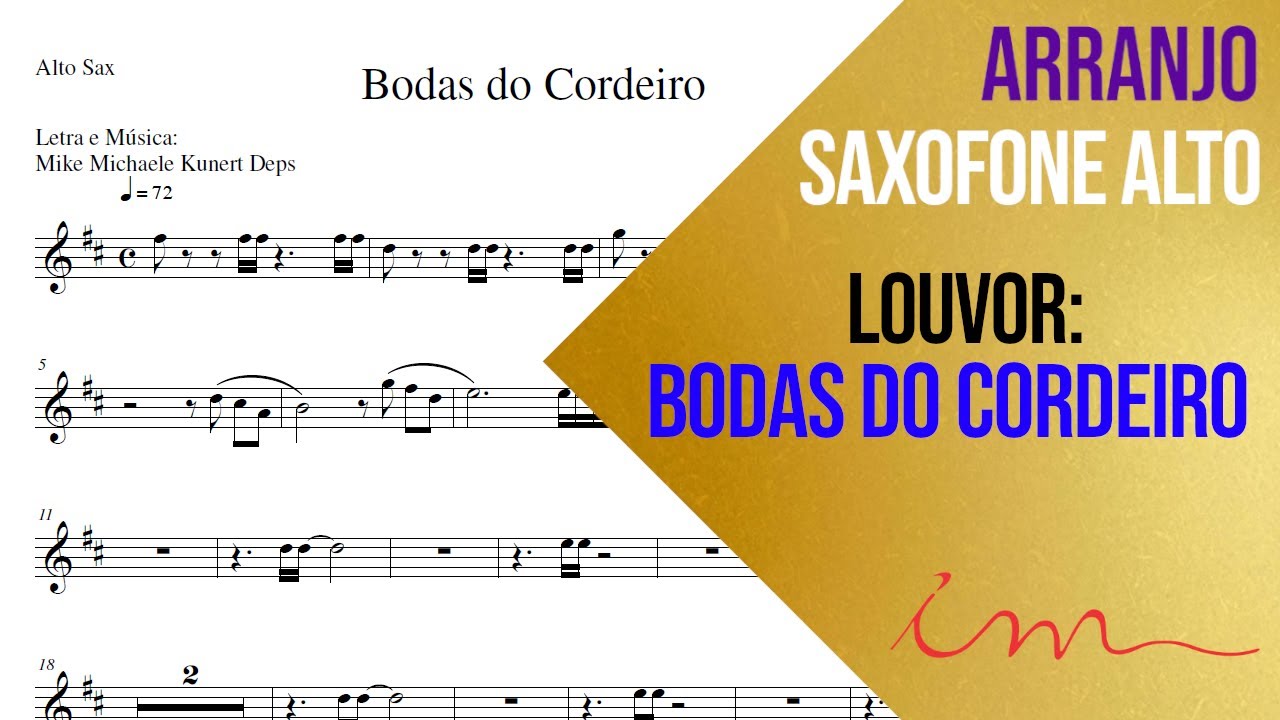 ARRANJO: Bodas do Cordeiro - Saxofone Alto (ICM) 🎷