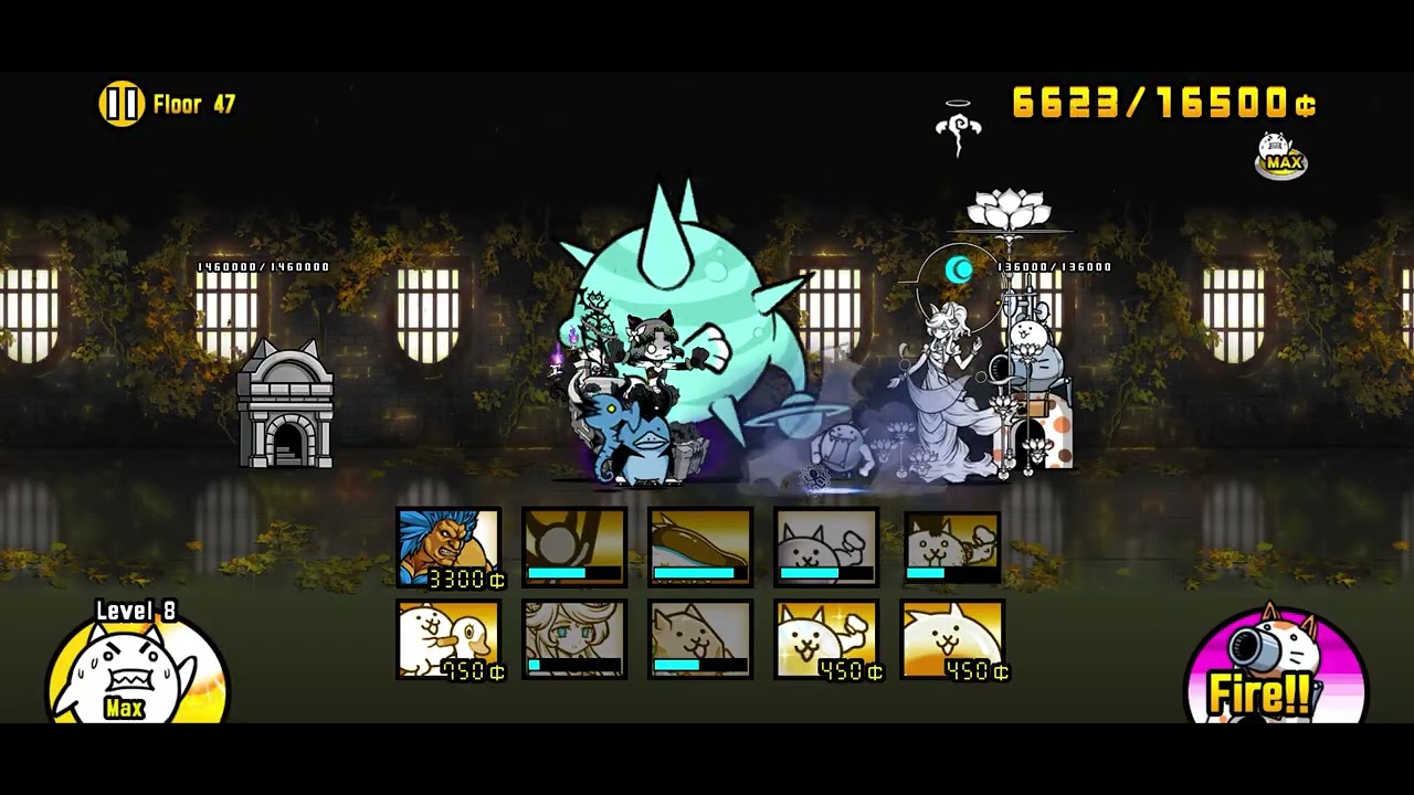V15.1 Infernal tower floor 47, Luna carried. Battle cats