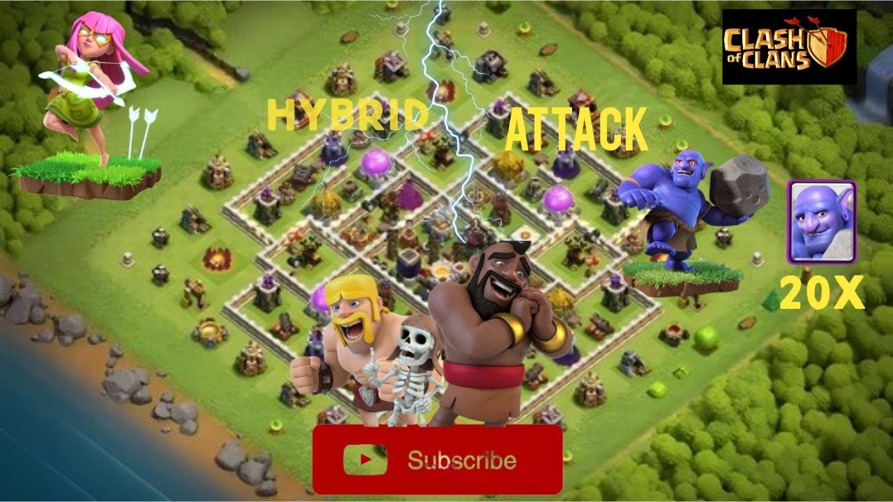 Hybrid Attack coc best attack 100℅ Success in Clash of clans games