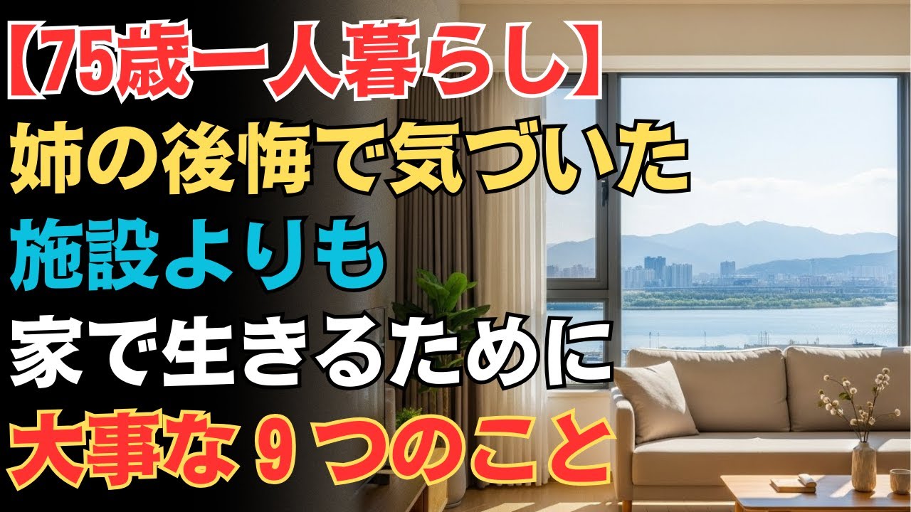 【75歳一人暮らし】自宅で最期まで暮らすために欠かせない9つのこと｜老人ホームに入った姉の後悔と想い