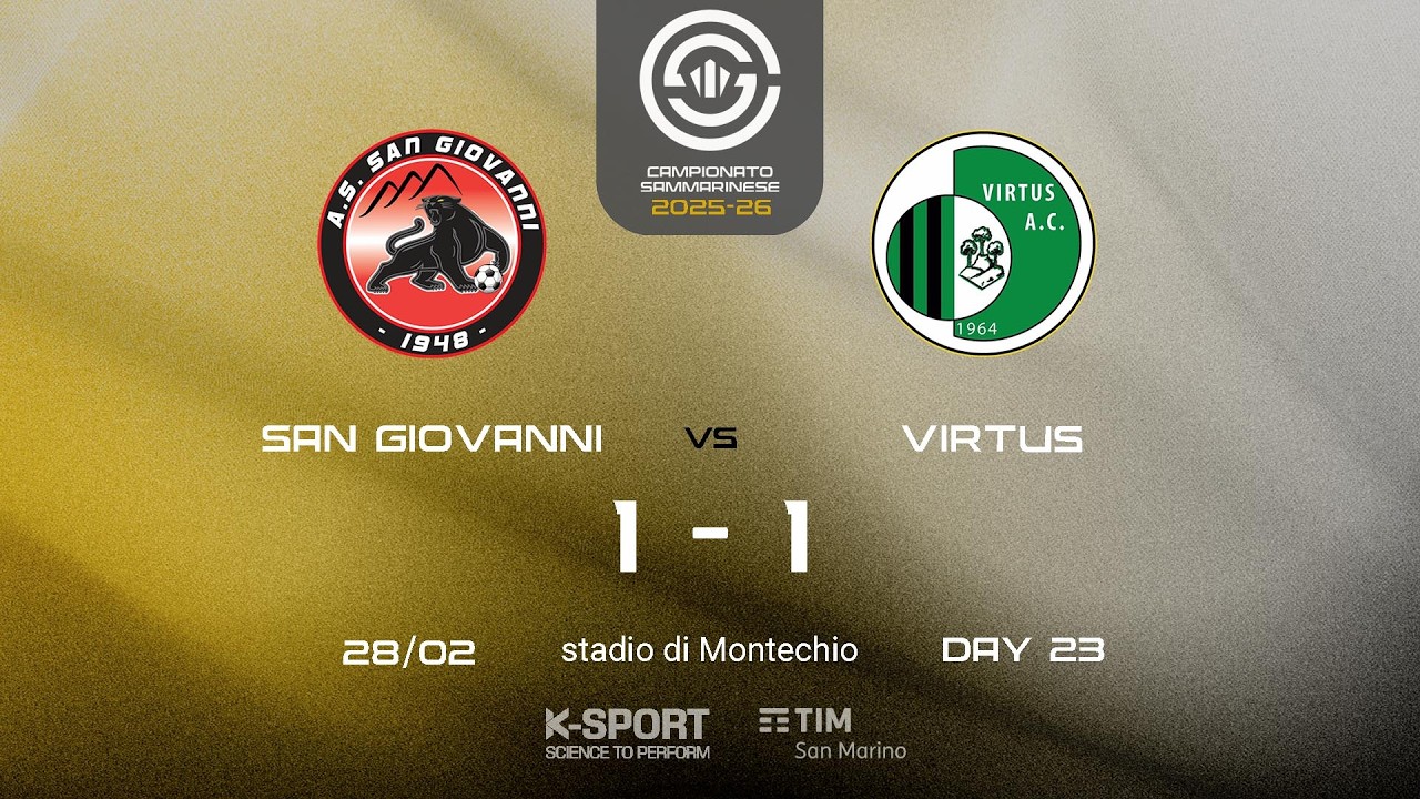 Campionato Sammarinese 2025-26, 23. giornata | HL San Giovanni - Virtus 1-1