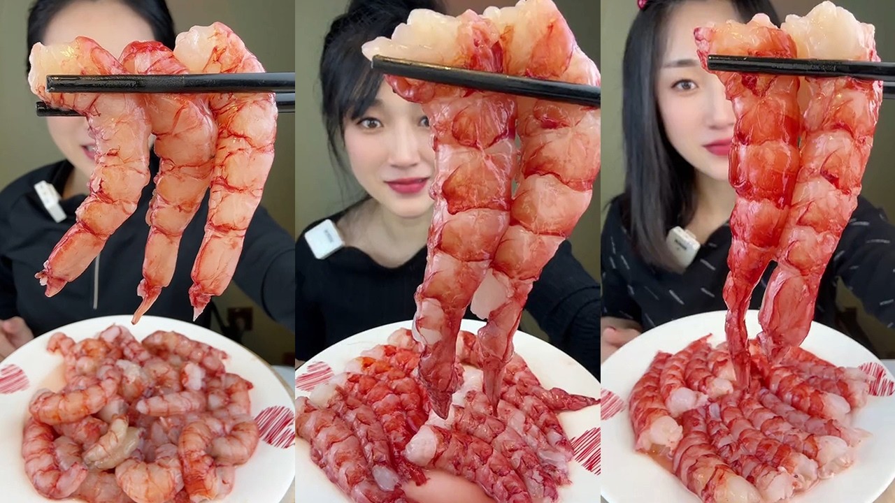 【Yummy】Red prawn tail🦐🦐#mukbang#asmr#Seafood