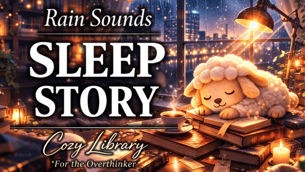Rain Sounds in a Cozy Library | Sleep Story to Quiet an Overactive Mind