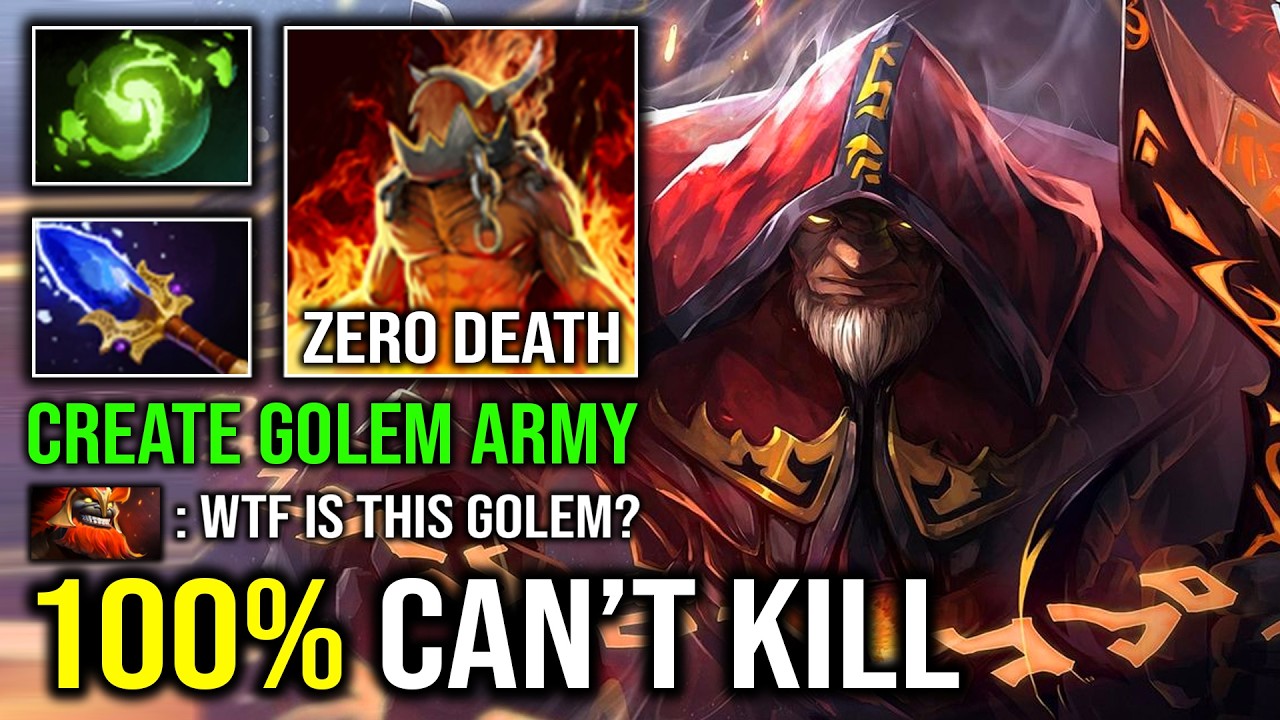 100% CAN'T KILL Create Golem Army Full Aghanim Effect Offlane Godlike Carry Warlock Dota 2