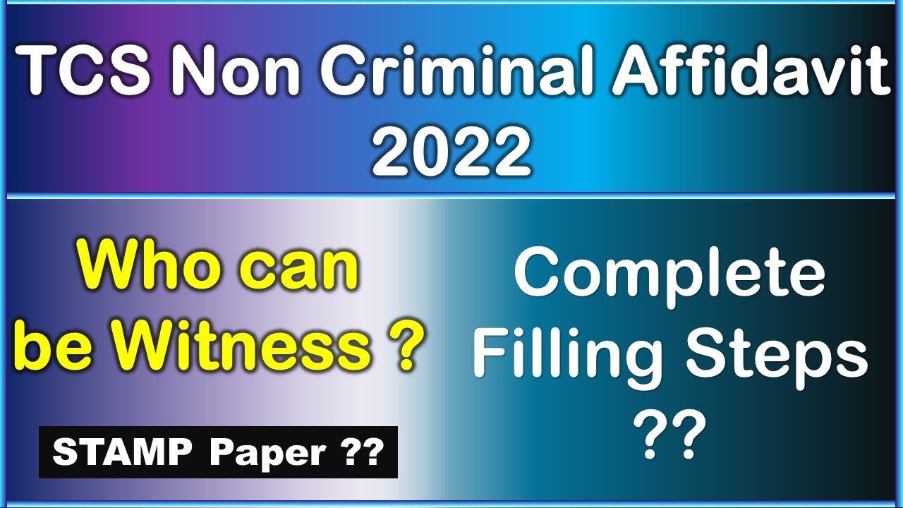 TCS Non Criminal Affidavit | TCS NCA filled sample | TCS NCA stamp paper |