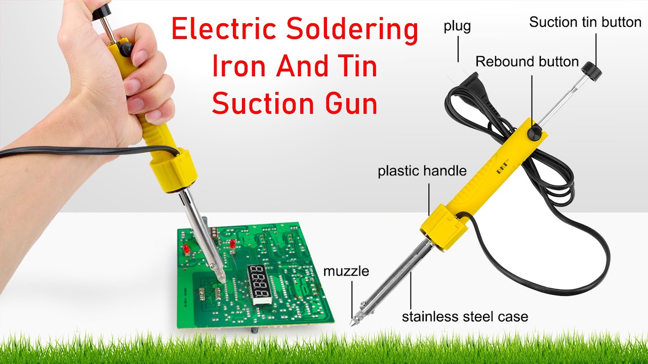 Electric Desoldering Pump / Solder Sucker 2-in-1 Welding Tool Soldering Iron And Tin Suction Gun