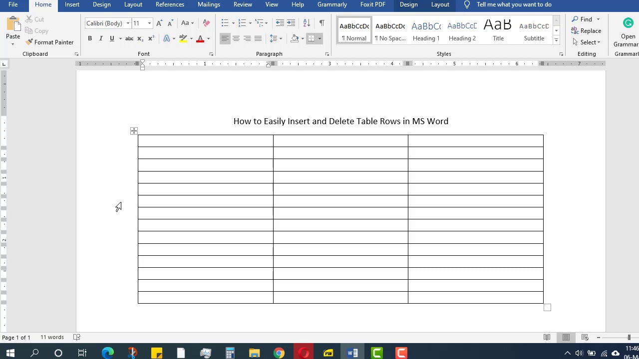 How to Quickly Insert and Delete Rows in a Table - MS Word