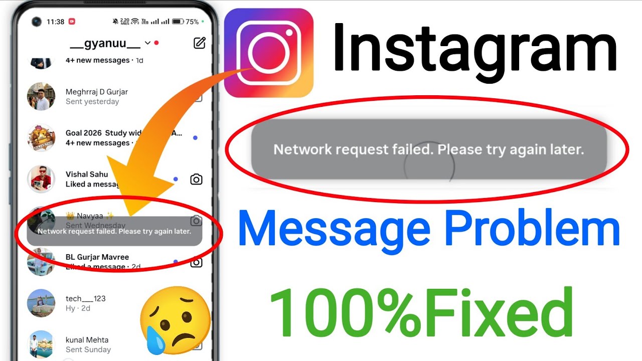 instagram network request failed please try again later || network request failed problem Today 😥