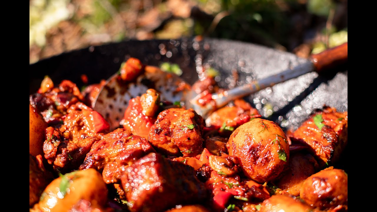 Картопля з м'ясом Страви на вогні Картофель с мясом Кортопля з мясом в казані